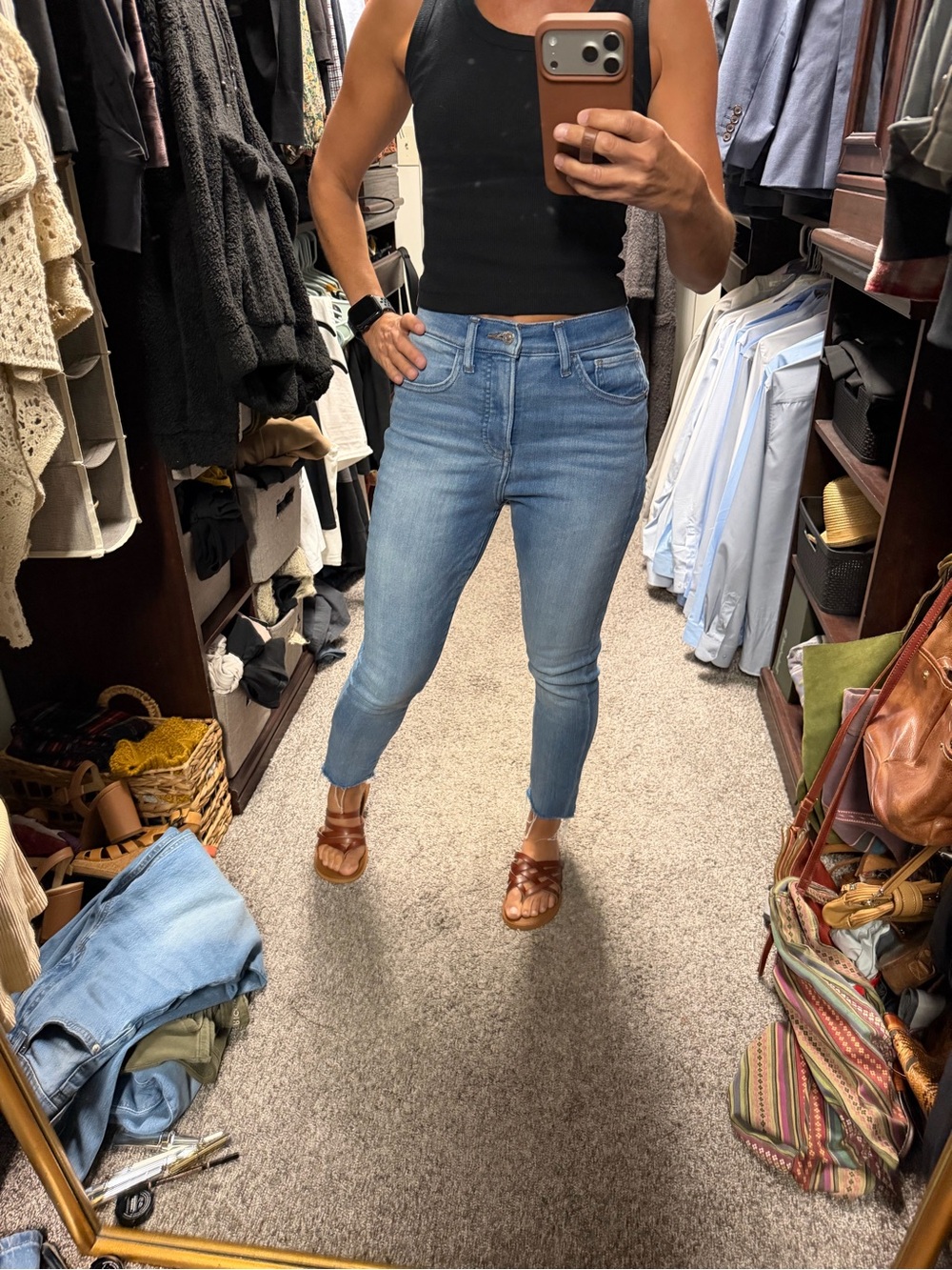 Express Light Blue Cropped High-Rise Skinny Jeans